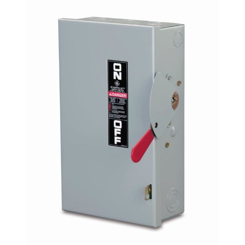 GE Spec-Setter™ TG3224R TG Series Fusible General Duty Safety Switch, 240 VAC, 200 A, 15 hp Standard Fuse/15 hp Time Delay, 2 Poles